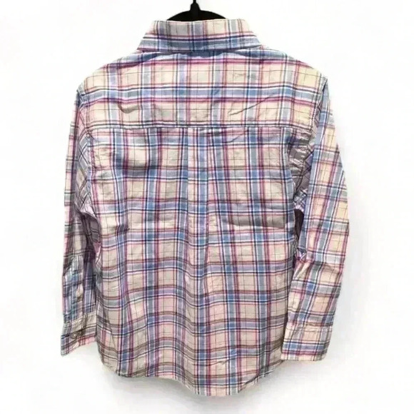 NWT - Chaps - White/Blue/Pink Button Down Dress Shirt- Boys Small 🛻 - Picture 2 of 3